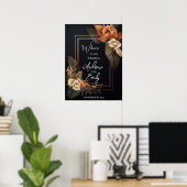 結婚の歓迎サインテンプレート、フローラ ポスター (ホームオフィス)