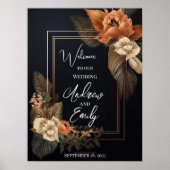 結婚の歓迎サインテンプレート、フローラ ポスター (正面)