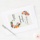 結婚の歓迎サインパーソナライズされたフローラ 長方形シール (封筒)
