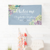 結婚の歓迎バナー水彩多肉植物 横断幕 (インサイチュ)