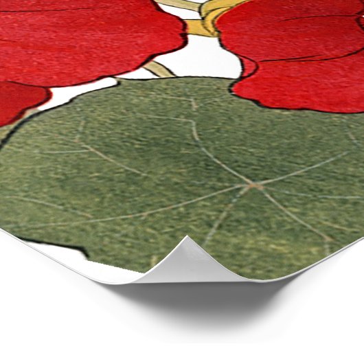 結婚の歓迎モダンフローラエレガントオレンジ ポスター (角)