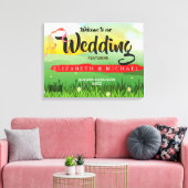 結婚の歓迎モダン素朴フェスティバル キャンバスプリント (インサイチュ (リビング))