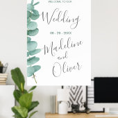 結婚の歓迎ユーカリ葉プロシンプルーン ポスター (ホームオフィス)