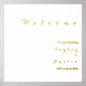 結婚の歓迎印ミニマル実在金箔 箔ポスター (正面)