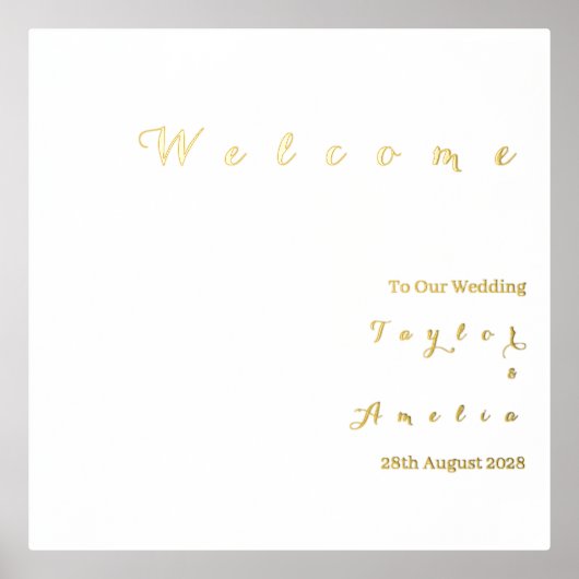 結婚の歓迎印ミニマル実在金箔 箔ポスター (正面)