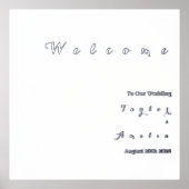 結婚の歓迎印ミニマル実在銀フォイル 箔ポスター (正面)