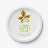 結婚の水の色の蘭カスタム紙プレート ペーパープレート (正面)