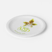 結婚の水の色の蘭カスタム紙プレート ペーパープレート (アングル)