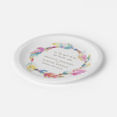 結婚の水の色ボホリースカスタムプレート ペーパープレート (アングル)