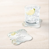 結婚の水エレガント色アイボリー黄色赤面バラ ペーパーコースター (インサイチュ)