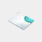 結婚の水エレガント色ティール（緑がかった色）&金ゴールドエッジスライス ポストイット (アングル)