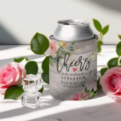 結婚の水彩フローラ素朴木弦灯 缶クーラー