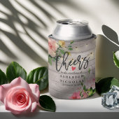 結婚の水彩フローラ素朴木弦灯 缶クーラー