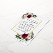 結婚の水彩フローラ緑金ゴールド 箔招待状 (回転した状態)