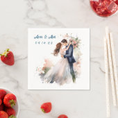 結婚の水彩フローラ スタンダードカクテルナプキン (インサイチュ)