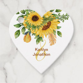 結婚の水彩国金ゴールドひまわり葉 フェイバータグ