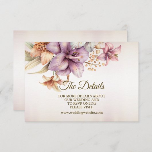 結婚の水彩房保桃色エレガント花 エンクロージャーカード (正面/裏面)