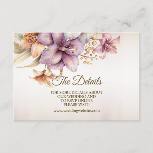 結婚の水彩房保桃色エレガント花 エンクロージャーカード (正面)