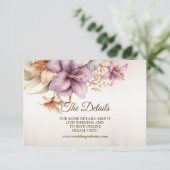 結婚の水彩房保桃色エレガント花 エンクロージャーカード (スタンド正面)