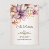 結婚の水彩房保桃色エレガント花 エンクロージャーカード (正面)