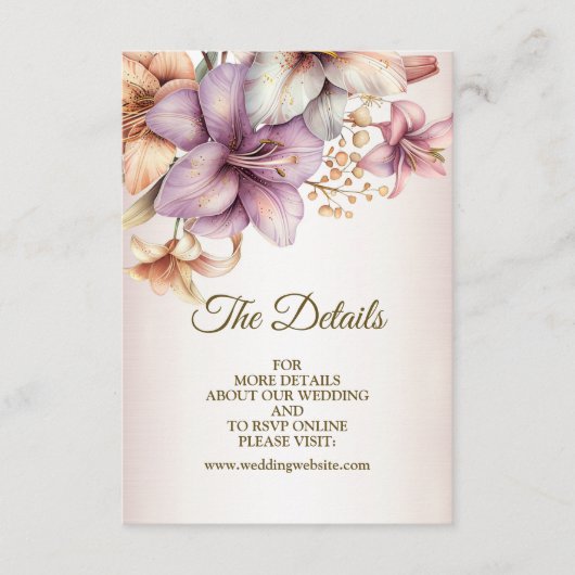 結婚の水彩房保桃色エレガント花 エンクロージャーカード (正面)