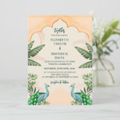 結婚の水彩招待状テンプレート 招待状 (スタンド正面)