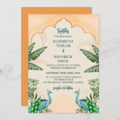 結婚の水彩招待状テンプレート 招待状 (正面/裏面)