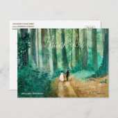 結婚の水彩林感謝してい地 ポストカード (正面/裏面)