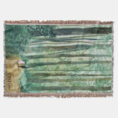 結婚の水彩森林風景 スローブランケット (正面)