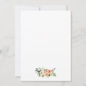 結婚の水彩珊瑚フローラ写真金ゴールド サンキューカード (裏面)