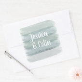 結婚の水彩画ステッカー スクエアシール (封筒)