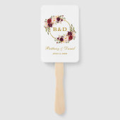 結婚の水彩画ブルゴーニュフローラ金ゴールド ハンドファン (裏面)