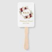 結婚の水彩画ブルゴーニュフローラ金ゴールド ハンドファン (正面)