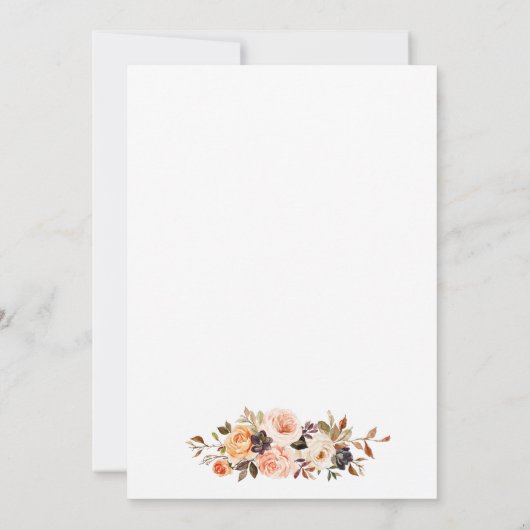 結婚の水彩秋のフローラジオフレーム 招待状 (裏面)