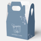 結婚の水彩花タイポグラフィほこりっぽい青 フェイバーボックス (オープン)