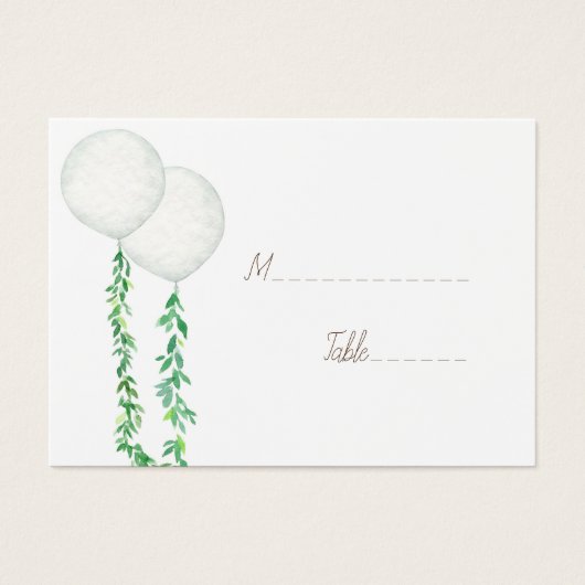 結婚の水彩風船プロファイルカード (正面)