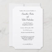 結婚の水色の木のイニシャルが幹に彫られる 招待状 (裏面)