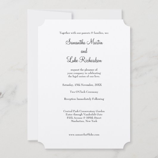 結婚の水色の木のイニシャルが幹に彫られる 招待状 (裏面)