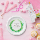 結婚の水色リースパーソナライズされた紙プレート ペーパープレート (パーティー)