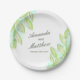 結婚の水葉色紙プレート ペーパープレート