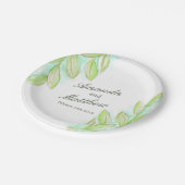 結婚の水葉色紙プレート ペーパープレート (アングル)