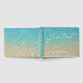 結婚の浅い水パーソナライズされたターコイズ ゲストブック (全面)