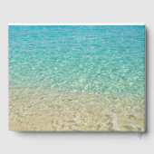 結婚の浅い水パーソナライズされたターコイズ ゲストブック (裏面)