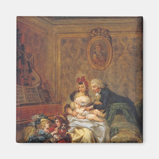 結婚の満足度または幸福な家族 マグネット (正面)