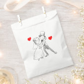 結婚の漫画の新郎新婦レッドブラックたった今結婚しました フェイバーバッグ (クリップ留めされた状態)