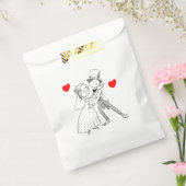 結婚の漫画の新郎新婦レッドブラックたった今結婚しました フェイバーバッグ (封をした状態)