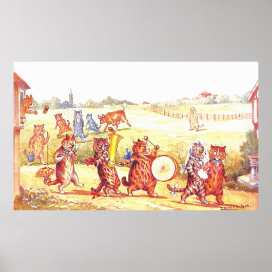 結婚の猫イラストレーションバイルイワーイン ポスター (正面)