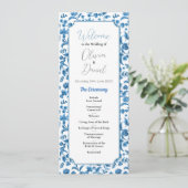 結婚の献立式Chintz Blue & Whiteフローラ プログラム (スタンド正面)