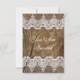 結婚の王室の招待状素朴&レース 招待状