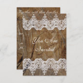 結婚の王室の招待状素朴&レース 招待状 (正面/裏面)